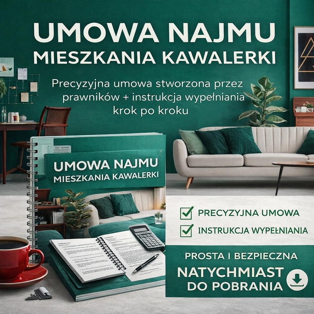 Profesjonalna umowa najmu kawalerki – gotowy wzór dla właścicieli mieszkań zapewniający bezpieczny wynajem