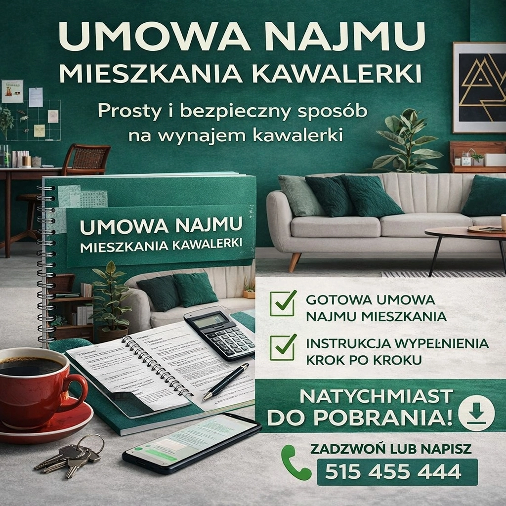Umowa najmu kawalerki stworzona przez prawników – zabezpieczenie przed problematycznym najemcą
