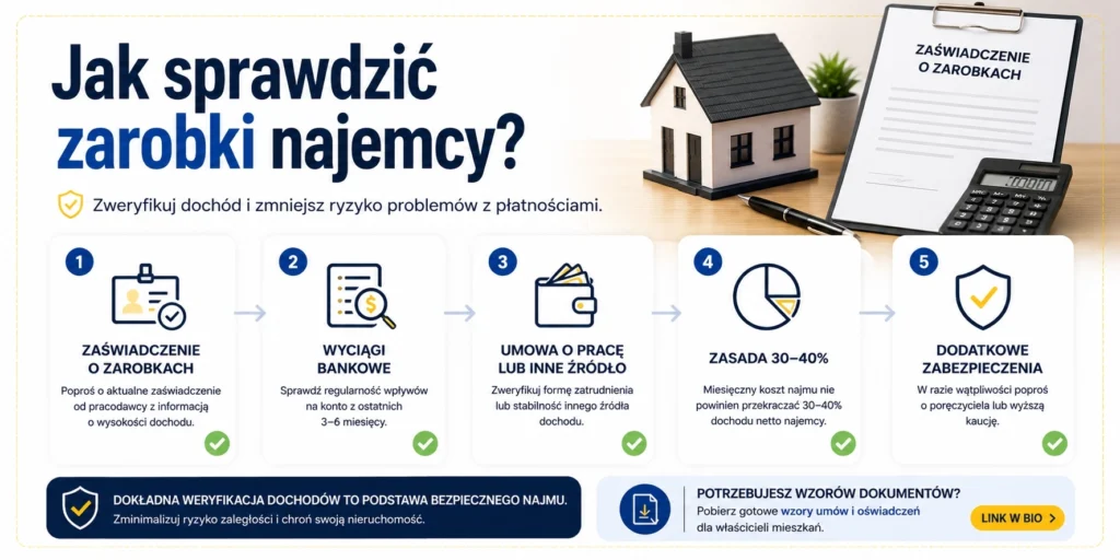 Jak sprawdzić zarobki najemcy przed wynajmem mieszkania – weryfikacja dochodów