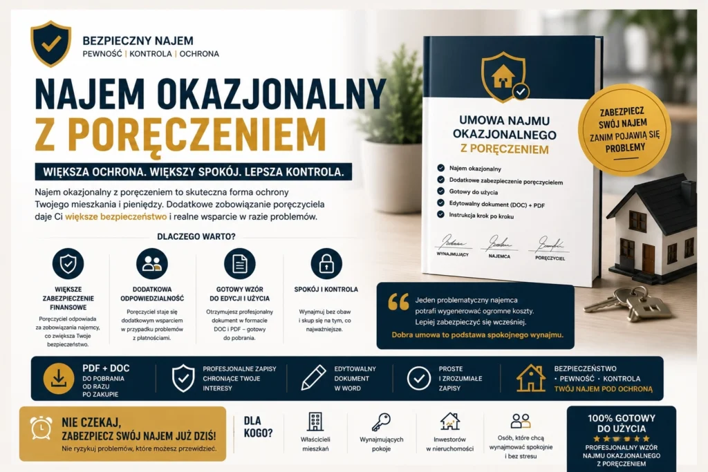 Dlaczego warto stosować najem okazjonalny z poręczeniem przy wynajmie mieszkania