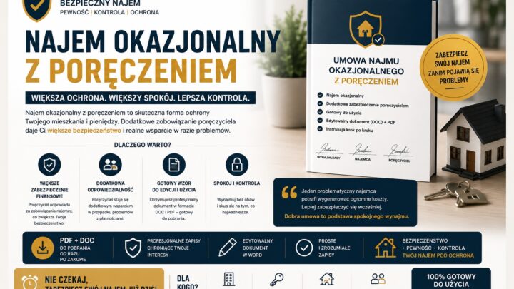 Dlaczego warto stosować najem okazjonalny z poręczeniem przy wynajmie mieszkania