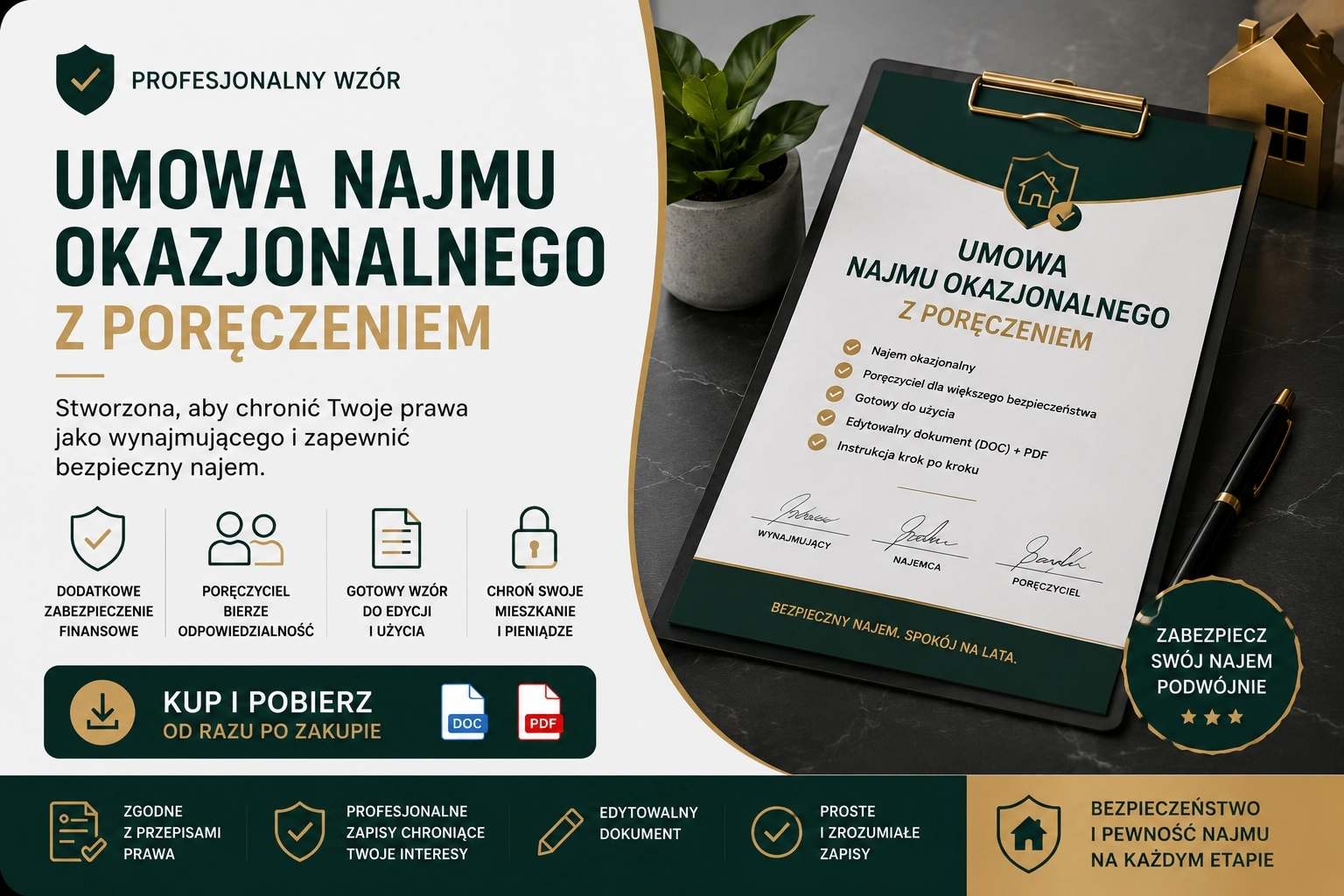 Bezpieczny wynajem mieszkania dzięki umowie najmu z poręczeniem PDF DOC