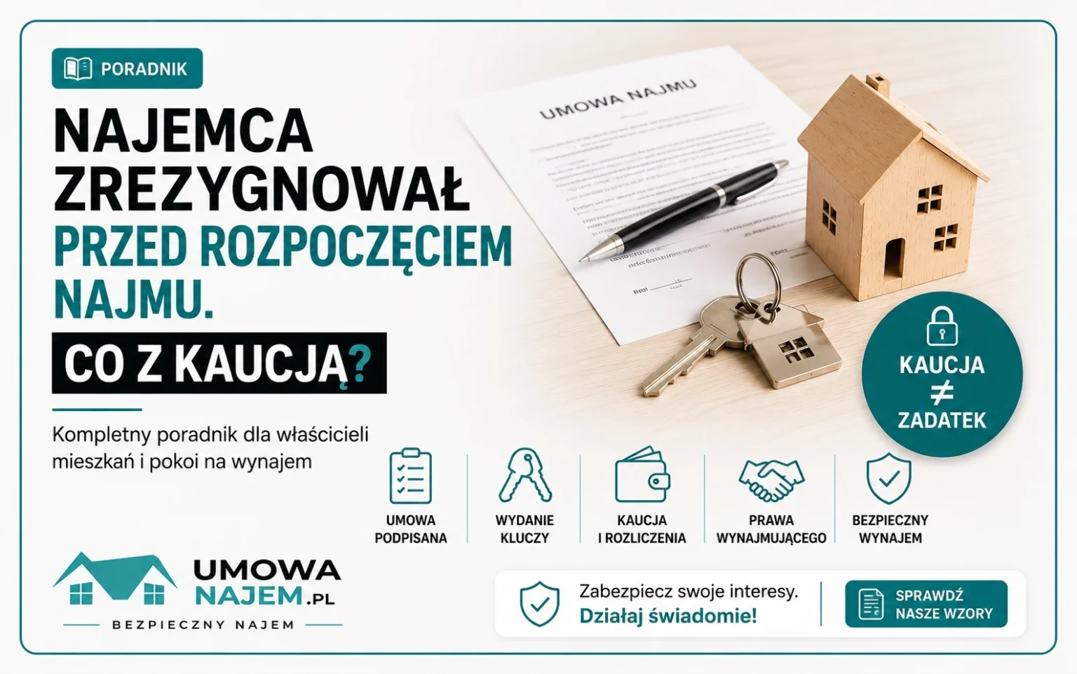 Najemca zrezygnował przed rozpoczęciem najmu – co z kaucją i umową? Kompletny poradnik 2026